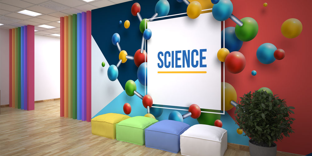 Molekül Temalı Fen Bilimleri Duvar Kağıdı - Eğitim Kurumları için Sanatsal Duvar Giydirme 10322