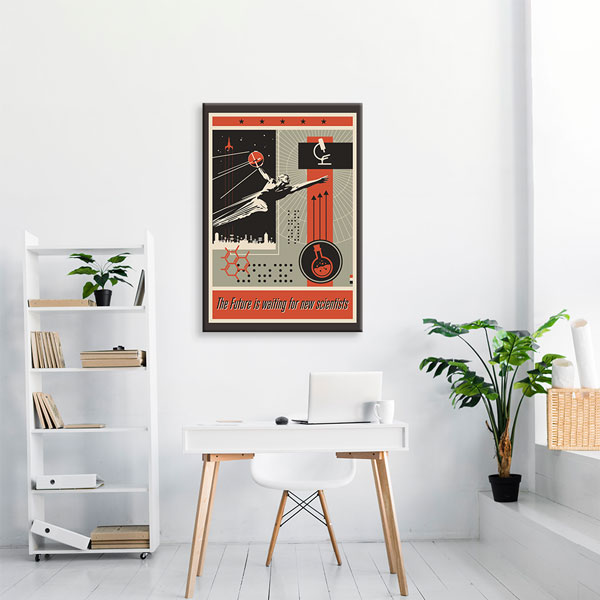 Gelecek Bilim Adamları Retro Kanvas Tablosu 10396