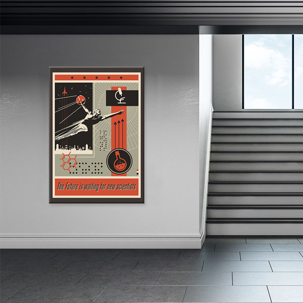 Gelecek Bilim Adamları Retro Kanvas Tablosu 10396
