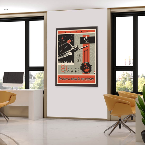 Gelecek Bilim Adamları Retro Kanvas Tablosu 10396