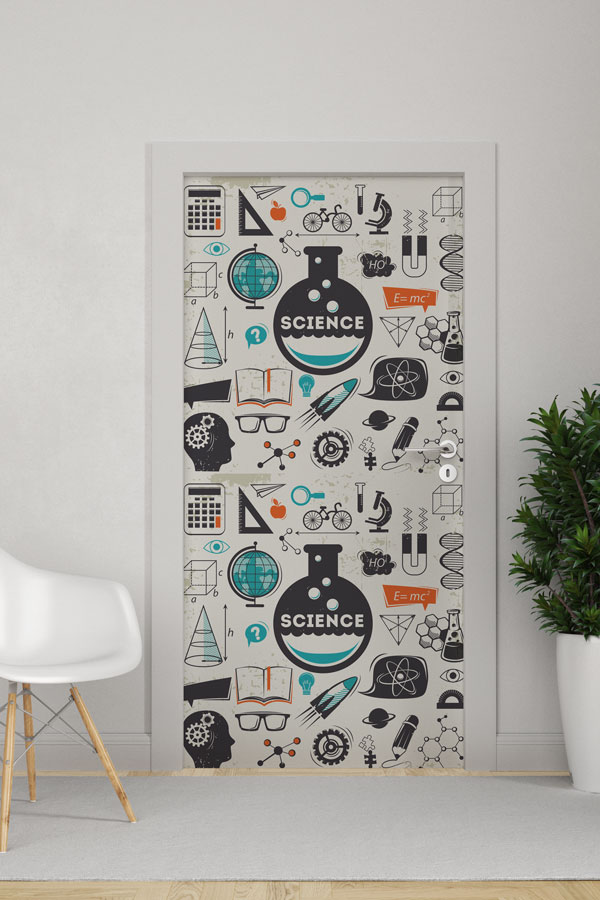 science-class-door-art-8533-0 Fen Bilimleri ve Teknoloji Temalı Kapı Giydirme 8533