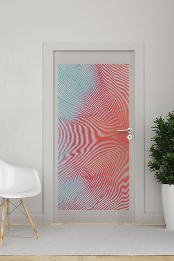 science-class-door-art-8612-0 Soyut Dalgalı Çizgiler Okul Kapısı Giydirme - Bilim ve Sanat Sınıfları İçin 8612