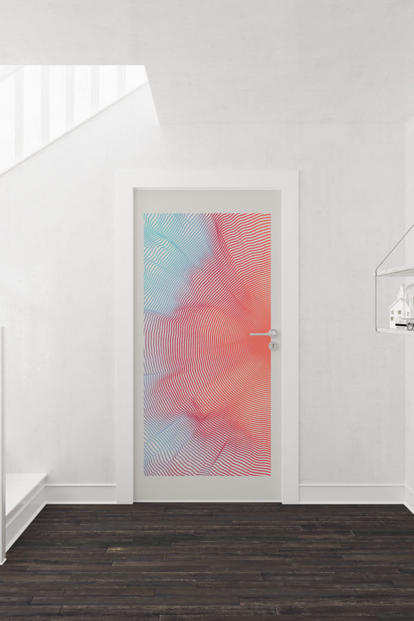 science-class-door-art-8612-01 Soyut Dalgalı Çizgiler Okul Kapısı Giydirme - Bilim ve Sanat Sınıfları İçin 8612