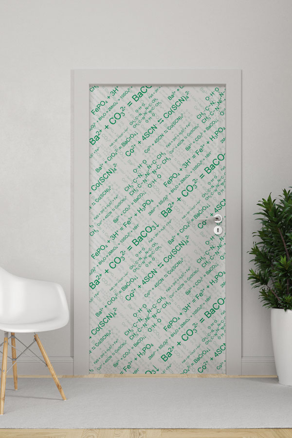 Kimyasal Formül ve Denklem Desenli Dekoratif Kapı Giydirme - Fen Bilimleri Sınıfı 8528