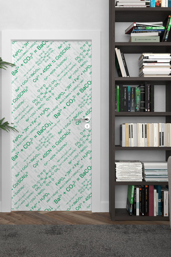 Kimyasal Formül ve Denklem Desenli Dekoratif Kapı Giydirme - Fen Bilimleri Sınıfı 8528