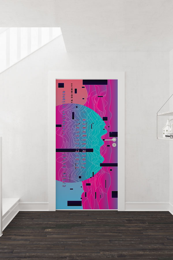 Soyut Zeka Temalı Kapı Giydirme 8549