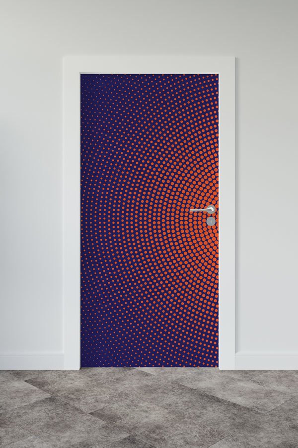 Halftone Nokta Geçişli Okul Kapısı Giydirme - Modern Sanat & Bilim Sınıfları İçin 8616