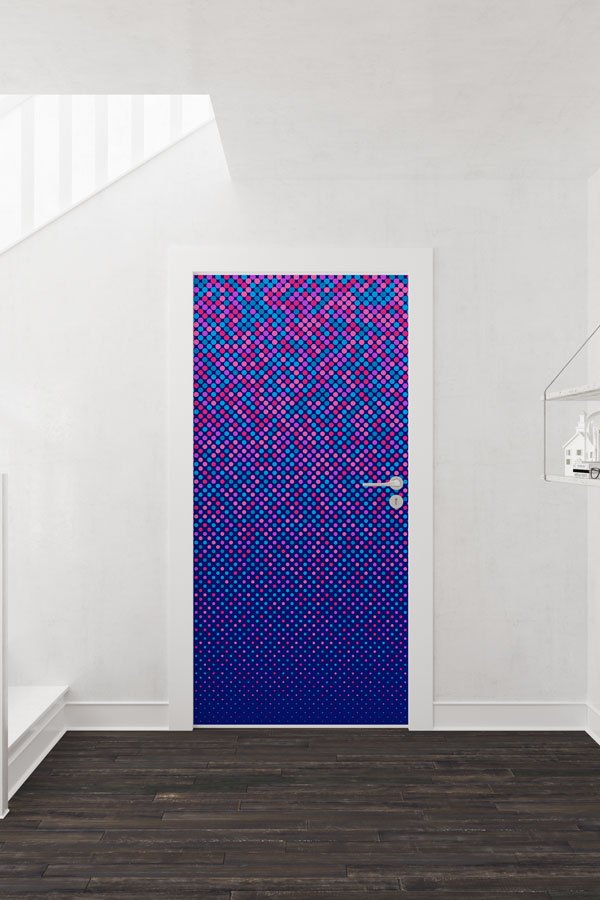 Renkli Nokta Geçişli Okul Kapısı Giydirme - Dinamik ve Eğlenceli Sınıflar İçin 8622