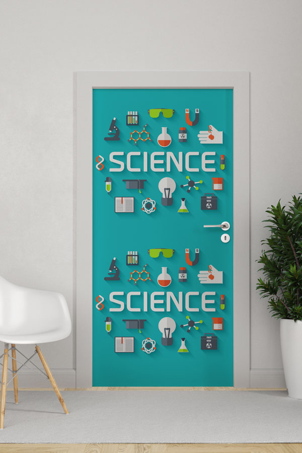 Bilim SembolleriKapı Giydirme - Eğitim Mekanları İçin 8532