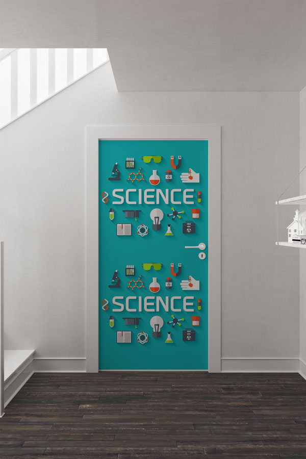 Bilim SembolleriKapı Giydirme - Eğitim Mekanları İçin 8532