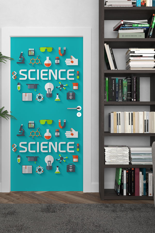 Bilim SembolleriKapı Giydirme - Eğitim Mekanları İçin 8532