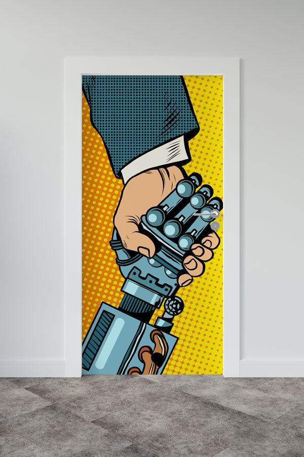 Pop Art Teknoloji Temalı Kapı Giydirme 8535