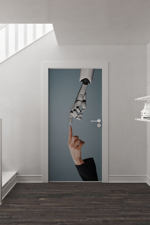 İnsan ve Robot Eli Temalı Kapı Giydirme 8540