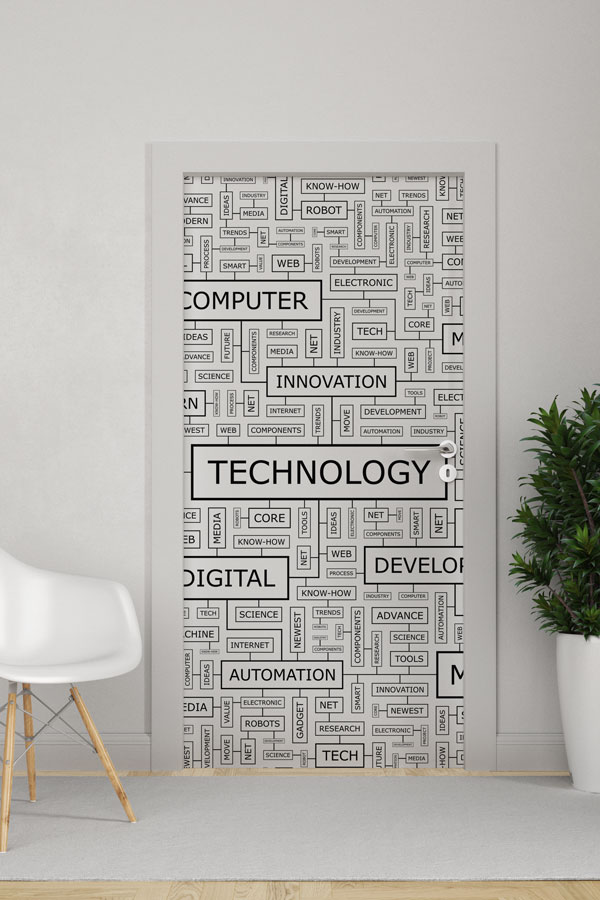 science-class-door-design-8541-0 Teknoloji Kelime Bulutu Kapı Giydirme 8541