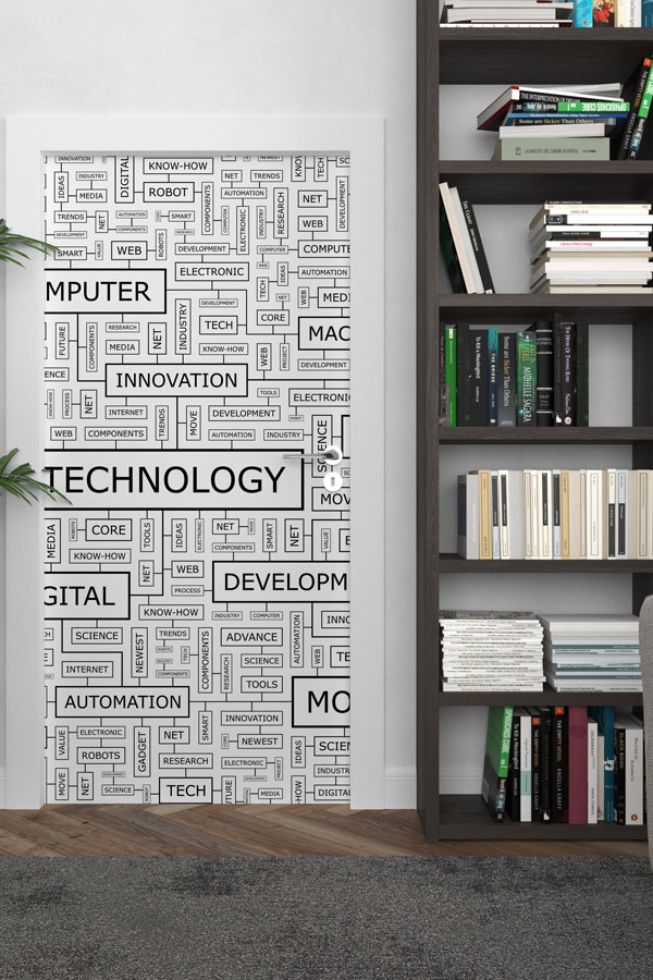 science-class-door-design-8541-02 Teknoloji Kelime Bulutu Kapı Giydirme 8541