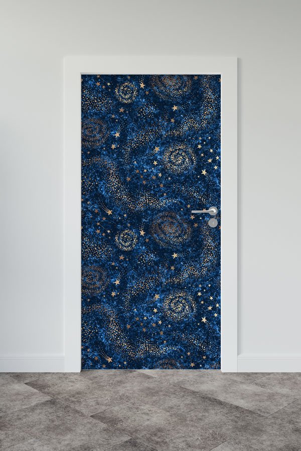 Uzay Temalı Lacivert Okul Kapısı Giydirme - Fen & Teknoloji Sınıfları İçin 8563