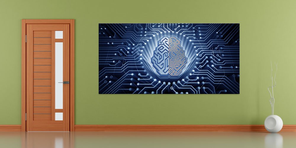 Yapay Zeka ve Devre Beyin Tasarımlı Teknoloji Duvar Sanatı 7813