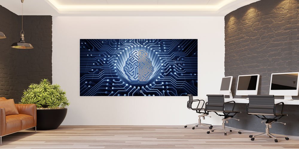Yapay Zeka ve Devre Beyin Tasarımlı Teknoloji Duvar Sanatı – 7813-DK