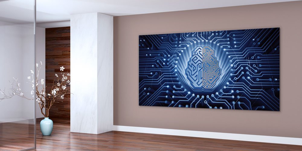 Yapay Zeka ve Devre Beyin Tasarımlı Teknoloji Duvar Sanatı – 7813-DK