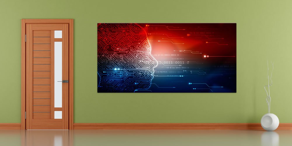 Yapay Zeka Devre Yüzü Tasarımlı Bilim ve Teknoloji Duvar Sanatı 7818