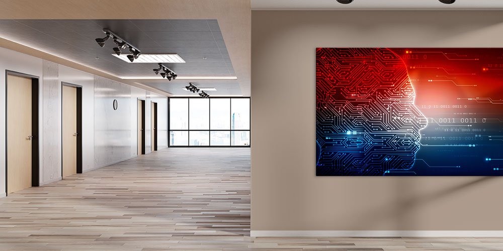 Yapay Zeka Devre Yüzü Tasarımlı Bilim ve Teknoloji Duvar Sanatı 7818