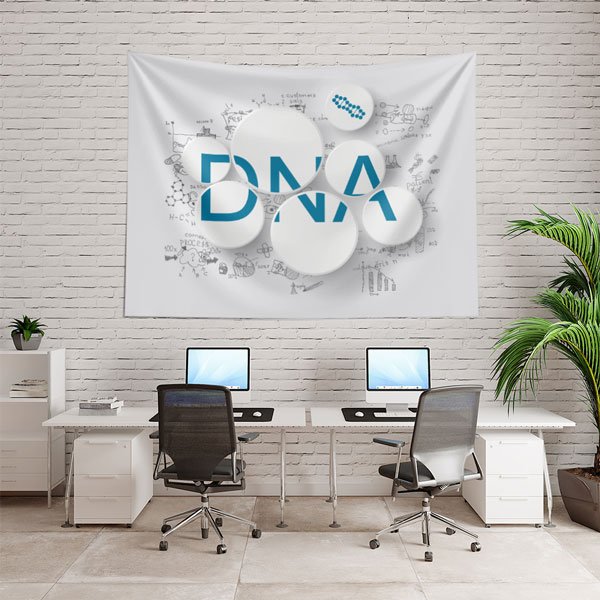 DNA ve Bilimsel Çizimler Duvar Örtüsü - Biyoloji ve Araştırma Temalı 8231