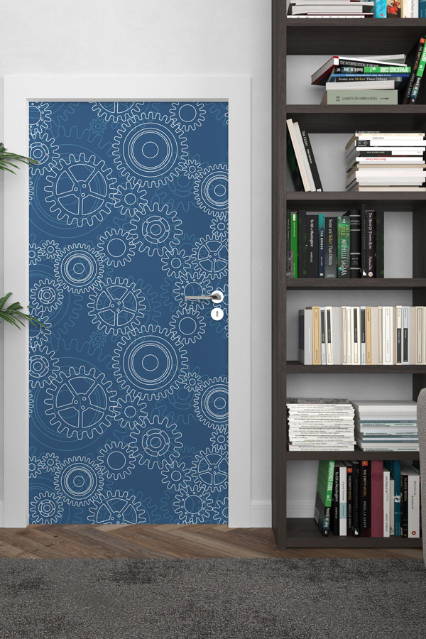 science-class-wall-art-8544-02 Dişli Çark Desenli Kapı Giydirme | Fen ve Teknoloji Sınıfı Kaplama Tasarımı 8544