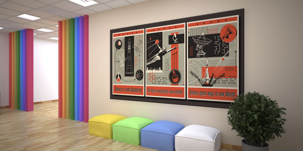 Retro Bilim ve Uzay Keşifleri Posteri Seti - Fen Sınıfı Duvar Dekoru 10211