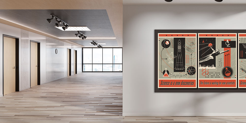 Retro Bilim ve Uzay Keşifleri Posteri Seti - Fen Sınıfı Duvar Dekoru 10211