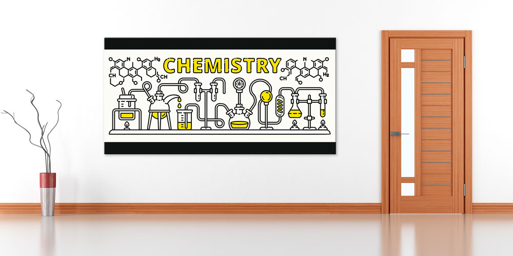 "CHEMISTRY" Laboratuvar Doodle Posteri - Kimya Sınıfı Duvar Dekoru 10221