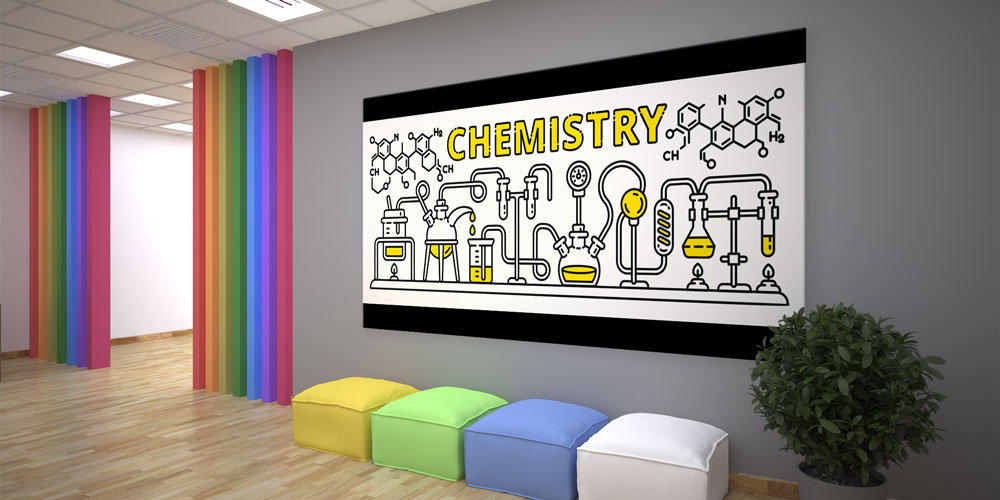"CHEMISTRY" Laboratuvar Doodle Posteri - Kimya Sınıfı Duvar Dekoru 10221