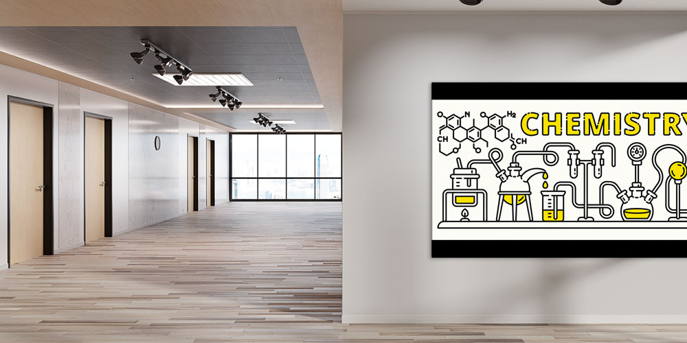 "CHEMISTRY" Laboratuvar Doodle Posteri - Kimya Sınıfı Duvar Dekoru 10221