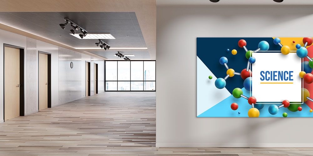 "Science" Temalı Renkli Molekül Modeli Posteri - Fen Sınıfı Duvar Dekoru 10226