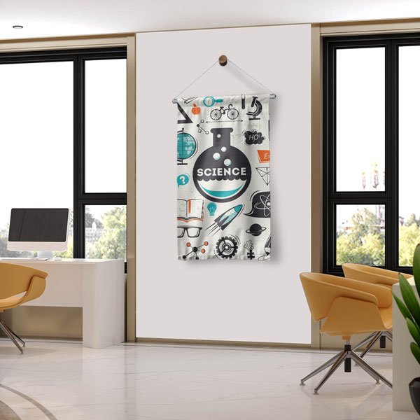 Bilim Temalı Dekoratif Duvar Flaması - Fen Bilimleri & Teknoloji Tasarımı 10278