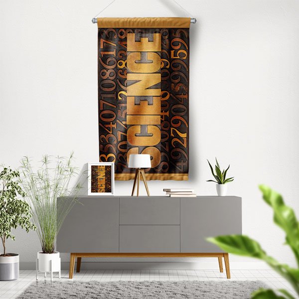 Sayısal ve Bilim Temalı Dekoratif Duvar Flaması - "SCIENCE" Konsepti 10279