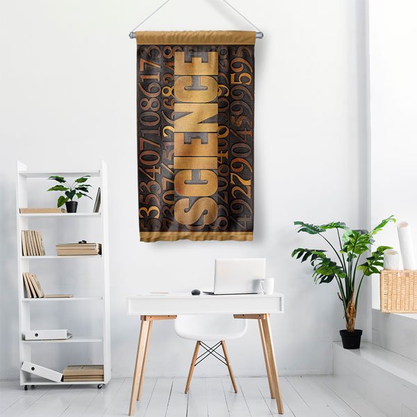 Sayısal ve Bilim Temalı Dekoratif Duvar Flaması - "SCIENCE" Konsepti 10279