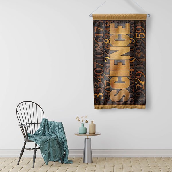 Sayısal ve Bilim Temalı Dekoratif Duvar Flaması - "SCIENCE" Konsepti 10279