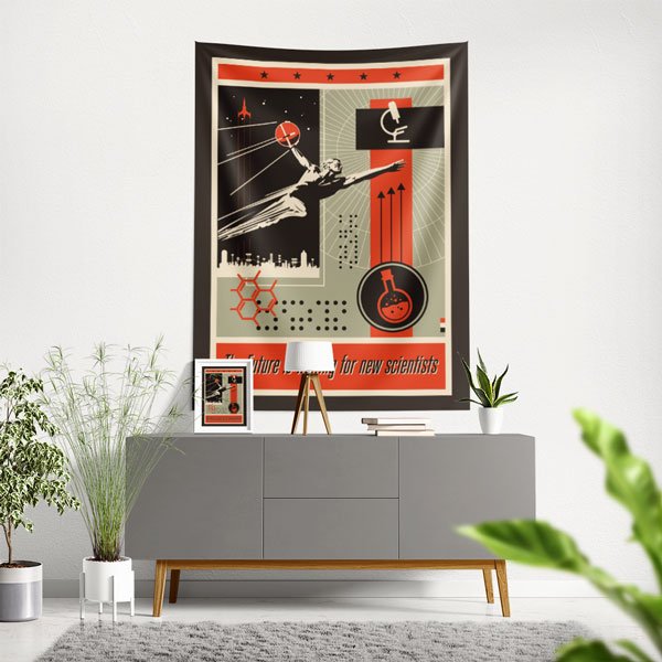 Retro Bilim ve Uzay Araştırmaları Posteri Duvar Örtüsü - İnovasyon ve Keşif Temalı 10346