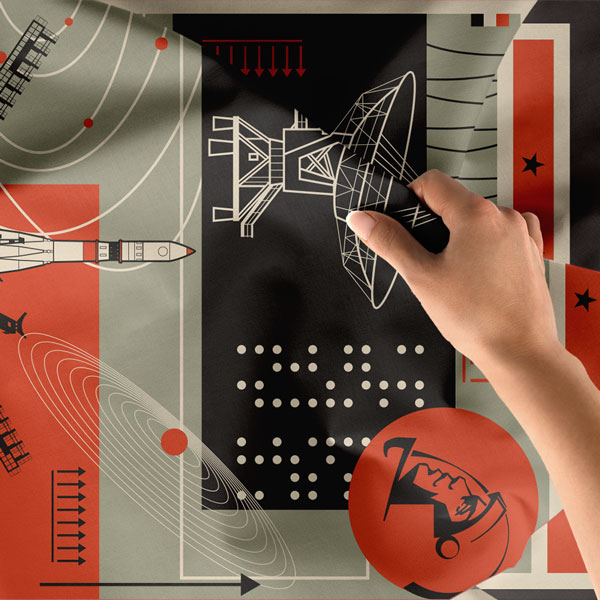 Retro Uzay ve Bilim Temalı Duvar Örtüsü - Geleceğe Yönelik Keşifler 10347