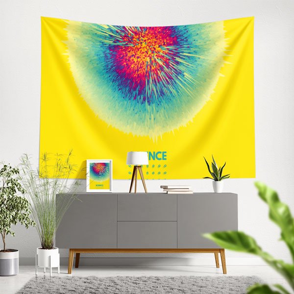 Dinamik Patlama Efekti Bilim Temalı Duvar Örtüsü - Enerji ve Keşif 10350