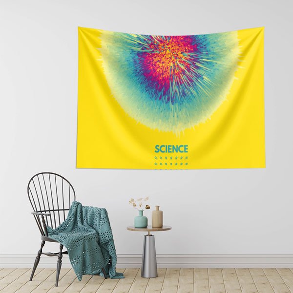 Dinamik Patlama Efekti Bilim Temalı Duvar Örtüsü - Enerji ve Keşif 10350