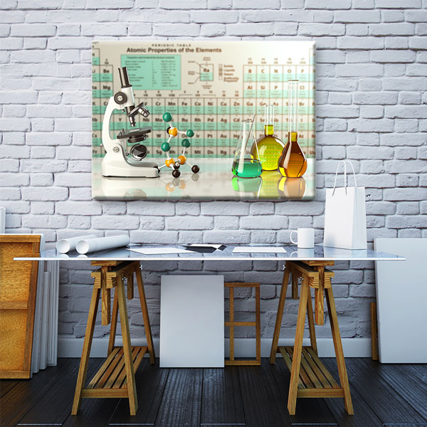 Kimya Laboratuvarı Eğitim Kanvas Tablosu 10377