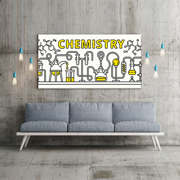 Kimya Laboratuvarı Eğitim Kanvas Tablosu 10390