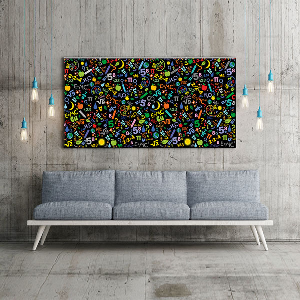 Bilimsel Simgeler Eğitim Kanvas Tablosu 10391