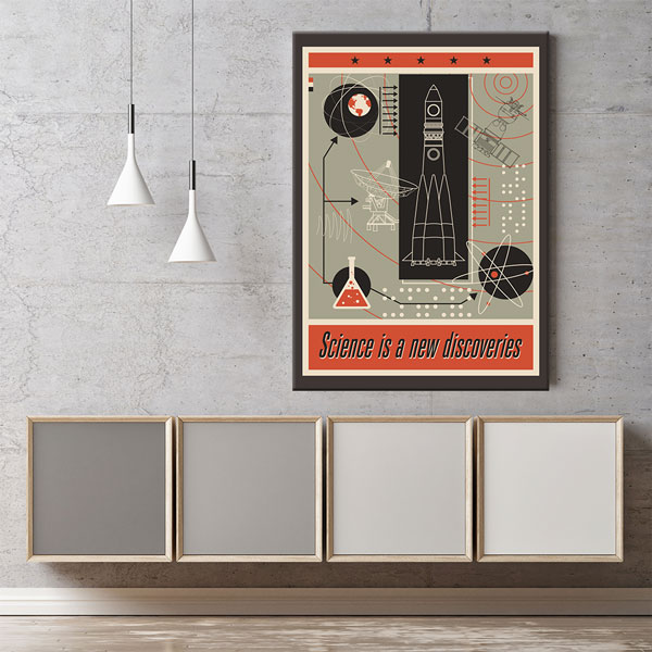 science-class-wall-decor-10395-02 Retro Bilim ve Teknoloji Eğitim Kanvas Tablosu 10395