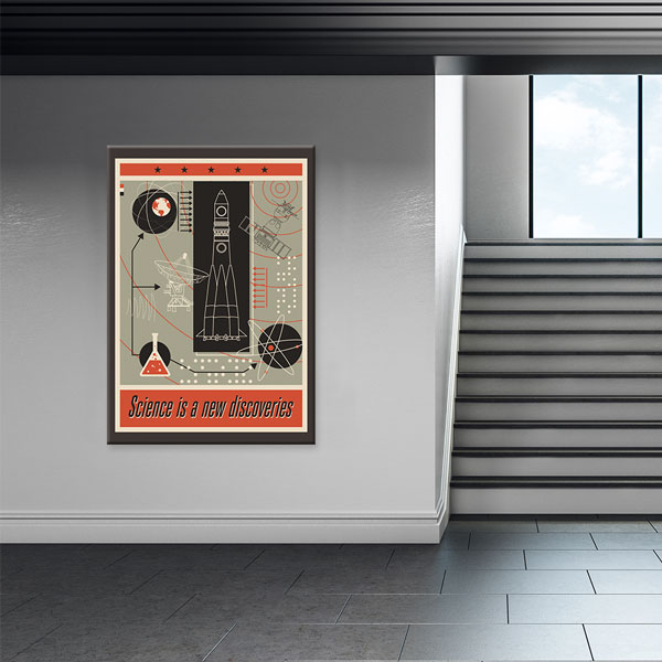science-class-wall-decor-10395-04 Retro Bilim ve Teknoloji Eğitim Kanvas Tablosu 10395