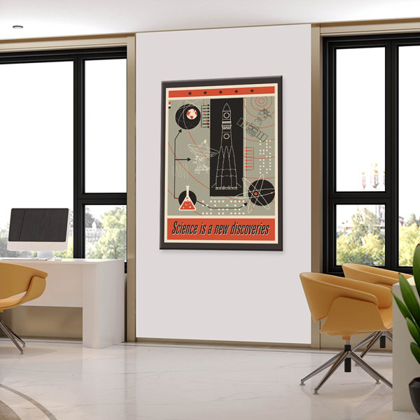 science-class-wall-decor-10395-05 Retro Bilim ve Teknoloji Eğitim Kanvas Tablosu 10395