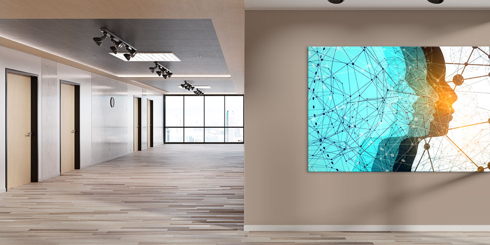 Yapay Zeka ve Veri Ağı Temalı Modern Bilim Duvar Sanatı 7809