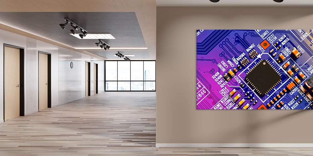 Mikroçip Devre Yapısı Temalı Bilim ve Teknoloji Duvar Sanatı 7812