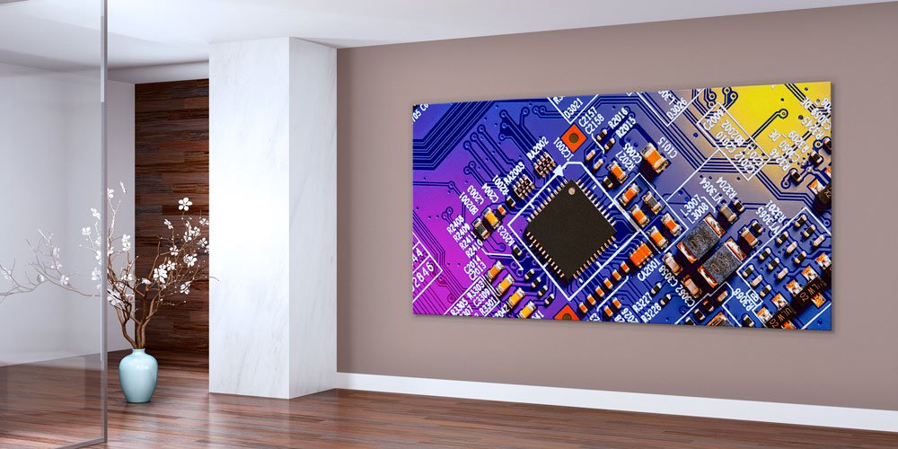 Mikroçip Devre Yapısı Temalı Bilim ve Teknoloji Duvar Sanatı 7812